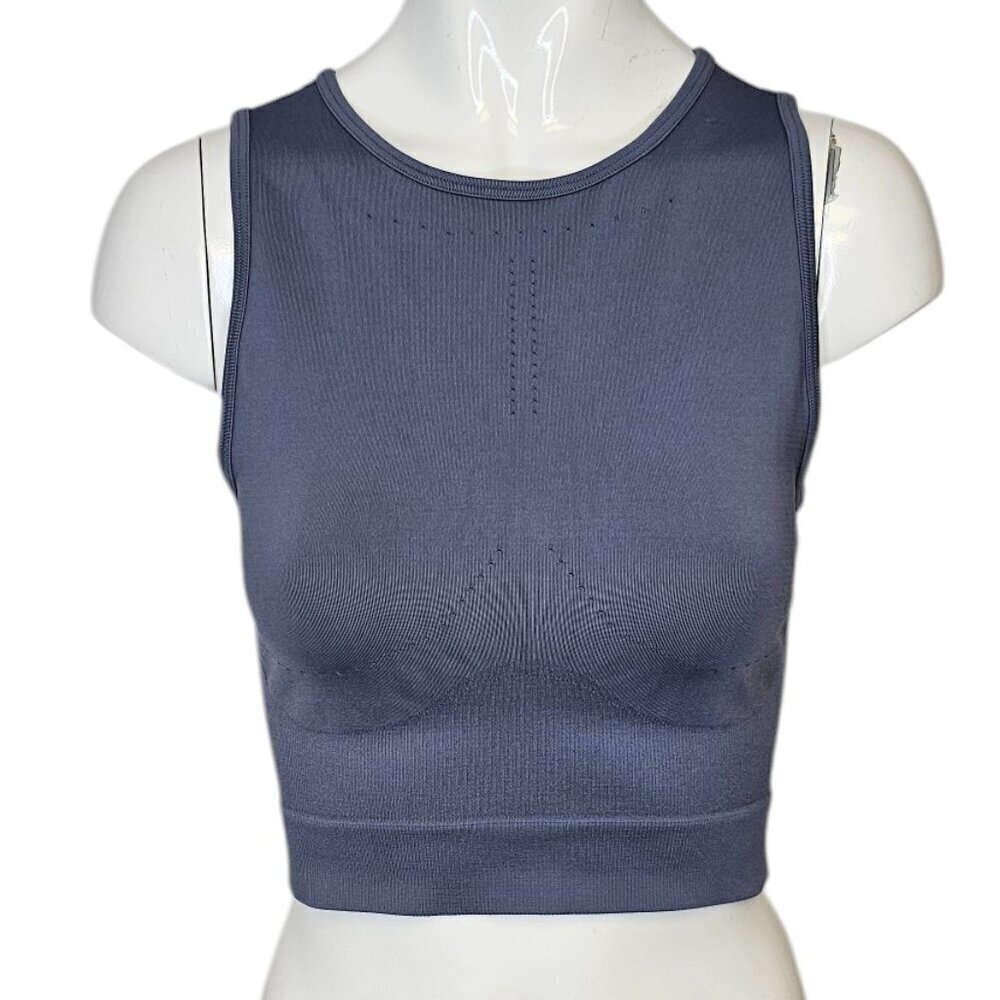 Gymshark Womens Sweat Seamless Midi Tank, Open Back Cut Out, Athletic, Sz.Small